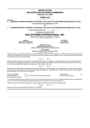 Thumbnail CSG International
 10-Q Quarterly Report FY2017 
