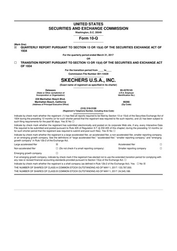 Thumbnail Skechers
 10-Q Quarterly Report FY2017 