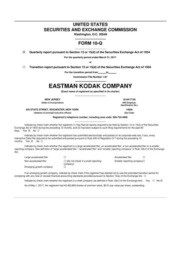 Thumbnail Eastman Kodak Company 10-Q Quarterly Report FY2017 
