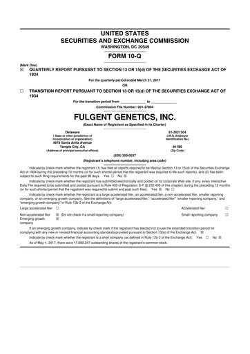 Thumbnail Fulgent Genetics
 10-Q Quarterly Report FY2017 