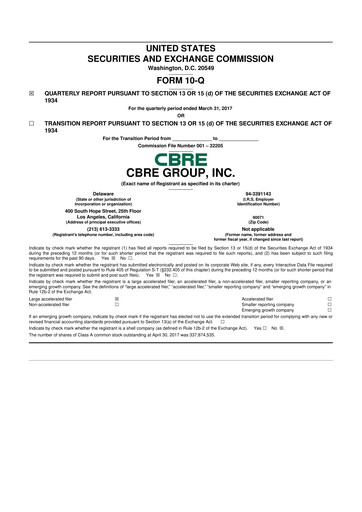 Thumbnail CBRE Group
 10-Q Quarterly Report FY2017 
