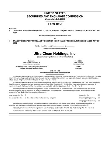 Vorschaubild UCT (Ultra Clean Holdings) 10-Q Quartalsbericht 2017 