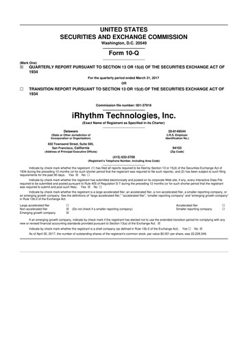 Vorschaubild iRhythm 10-Q Quartalsbericht 2017 