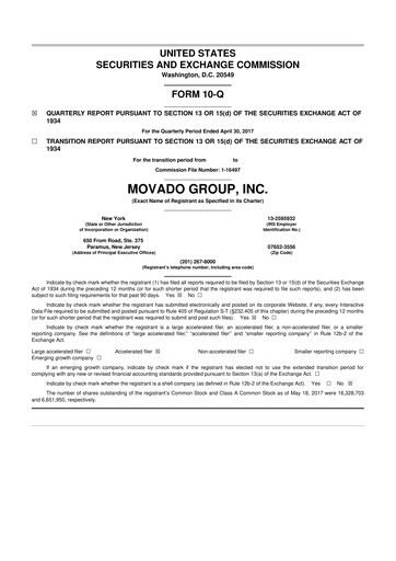 Vorschaubild Movado Group 10-Q Quartalsbericht 2018 