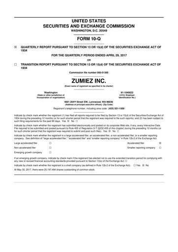 Thumbnail Zumiez 10-Q Quarterly Report FY2017 
