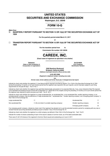 Thumbnail CareDx 10-Q Quarterly Report FY2017 