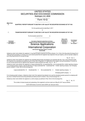 Thumbnail SAIC (Science Applications International Corp) 10-Q Quarterly Report FY2018 