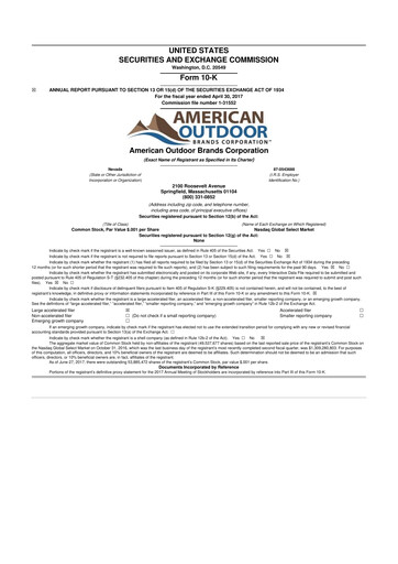 Thumbnail Smith & Wesson 10-K Annual Report 2017