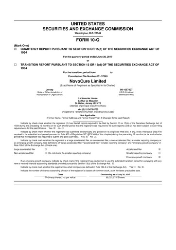 Thumbnail Novocure
 10-Q Quarterly Report FY2017 
