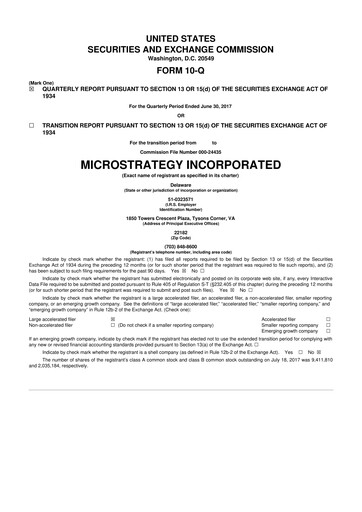 Thumbnail Strategy 
 (MicroStrategy) 10-Q Quarterly Report FY2017 