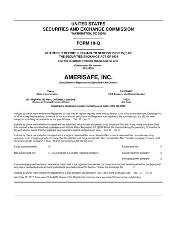 Thumbnail AMERISAFE 10-Q Quarterly Report FY2017 