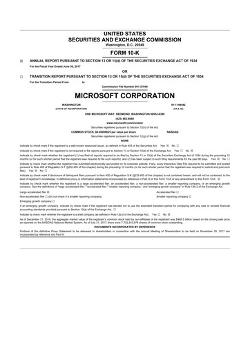 Thumbnail Microsoft 10-K Annual Report 2017