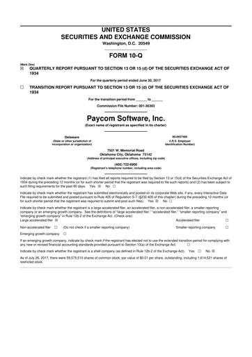 Thumbnail Paycom
 10-Q Quarterly Report FY2017 