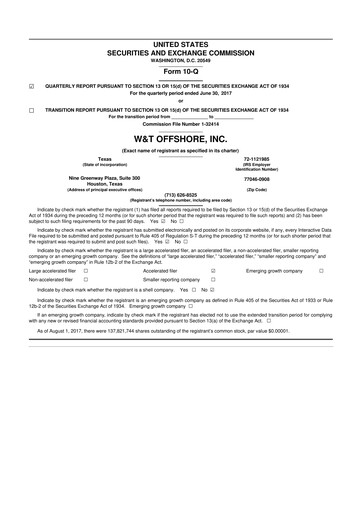 Thumbnail W&T Offshore 10-Q Quarterly Report FY2017 