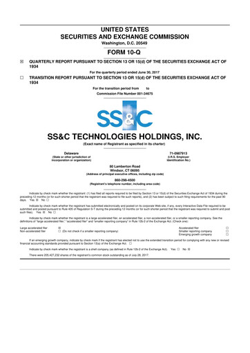 Thumbnail SS&C Technologies
 10-Q Quarterly Report FY2017 