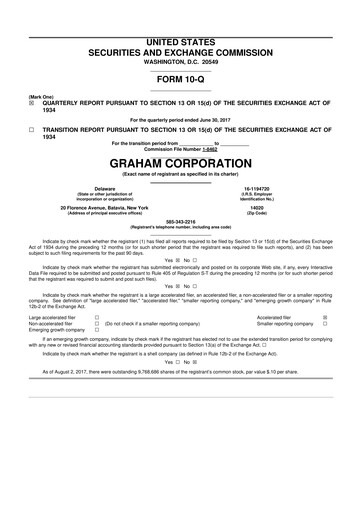 Thumbnail Graham Corporation
 10-Q Quarterly Report FY2017 