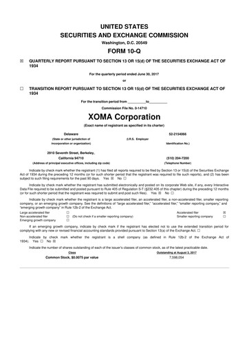 Thumbnail XOMA Royalty 10-Q Quarterly Report FY2017 