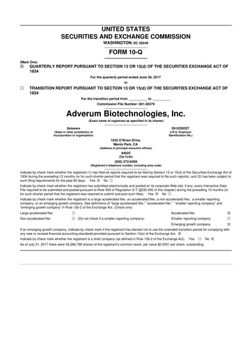 Thumbnail Adverum Biotechnologies
 10-Q Quarterly Report FY2017 