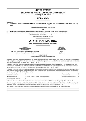 Thumbnail aTyr Pharma 10-Q Quarterly Report FY 