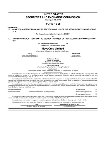 Thumbnail Novocure
 10-Q Quarterly Report FY2017 