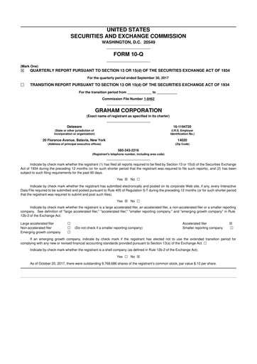 Thumbnail Graham Corporation
 10-Q Quarterly Report FY2017 