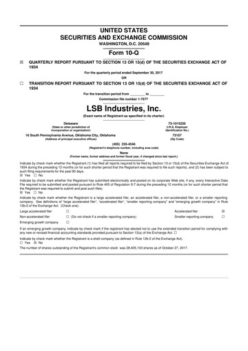 Thumbnail LSB Industries 10-Q Quarterly Report FY2017 