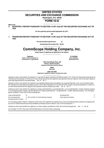 Thumbnail CommScope
 10-Q Quarterly Report FY2017 