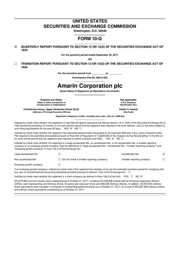 Thumbnail Amarin Corporation
 10-Q Quarterly Report FY2017 