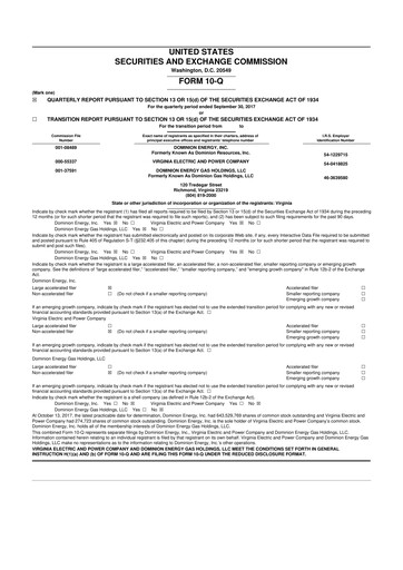 Vorschaubild Dominion Energy 10-Q Quartalsbericht  