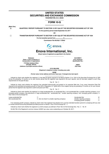 Thumbnail Enova International
 10-Q Quarterly Report FY 