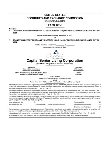 Thumbnail Sonida Senior Living 10-Q Quarterly Report FY2017 