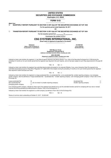 Thumbnail CSG International
 10-Q Quarterly Report FY2017 