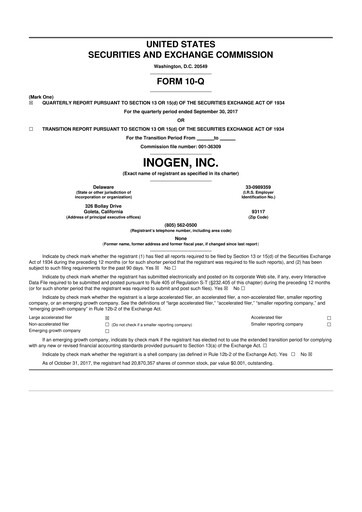Thumbnail Inogen 10-Q Quarterly Report FY2017 