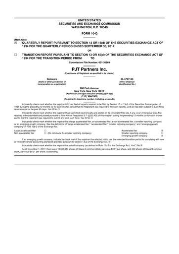 Thumbnail PJT Partners
 10-Q Quarterly Report FY2017 
