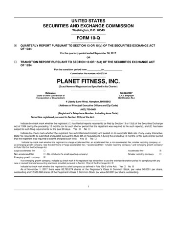 Thumbnail Planet Fitness
 10-Q Quarterly Report FY2017 