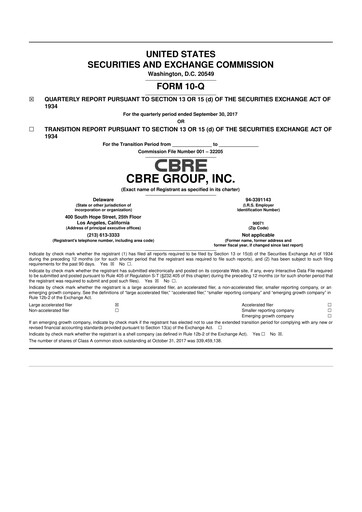 Thumbnail CBRE Group
 10-Q Quarterly Report FY2017 