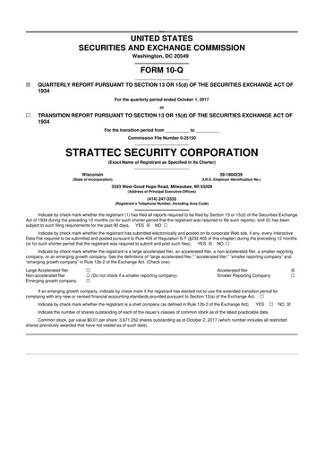 Vorschaubild Strattec Security 10-Q Quartalsbericht 2018 