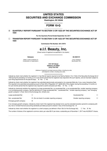 Thumbnail e.l.f. Beauty 10-Q Quarterly Report FY 