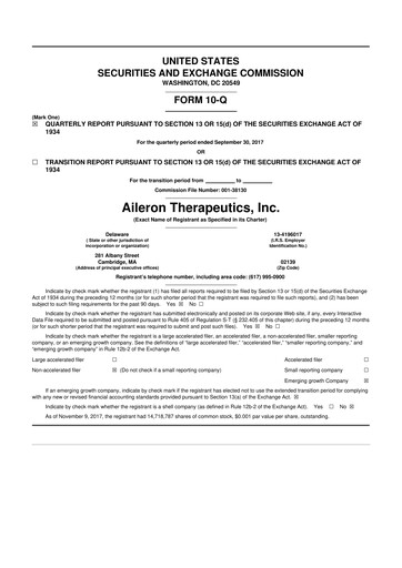Thumbnail Rein Therapeutics 10-Q Quarterly Report FY2017 