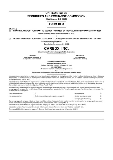 Thumbnail CareDx 10-Q Quarterly Report FY2017 