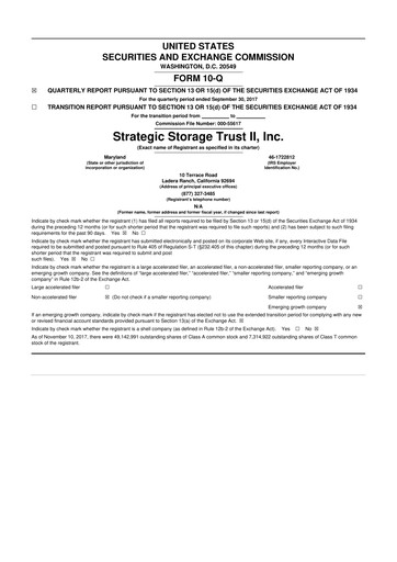 Thumbnail SmartStop Self Storage REIT 10-Q Quarterly Report FY2017 