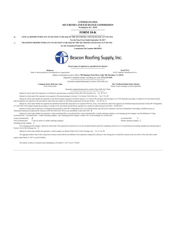 Thumbnail Beacon Roofing Supply 10-K Annual Report 2017