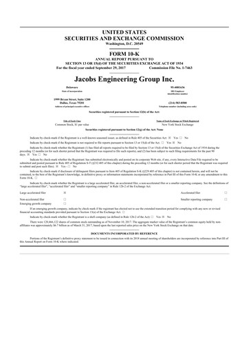 Thumbnail Jacobs Engineering 10-K Annual Report 2017