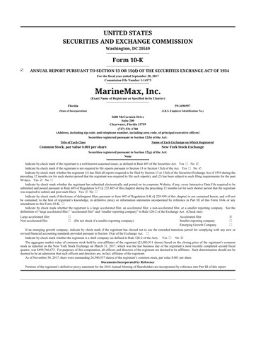 Thumbnail MarineMax 10-K Annual Report 2017