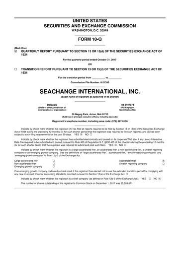 Thumbnail SeaChange International 10-Q Quarterly Report FY2018 
