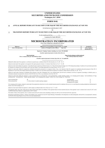 Thumbnail Strategy 
 (MicroStrategy) 10-K Annual Report 2017