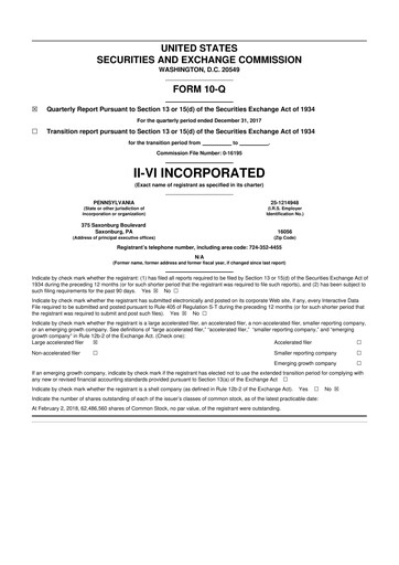 Thumbnail Coherent Corp. 10-Q Quarterly Report FY2018 