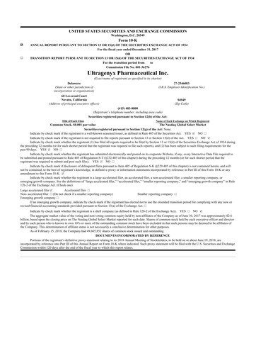 Thumbnail Ultragenyx Pharmaceutical 10-K Annual Report 2017