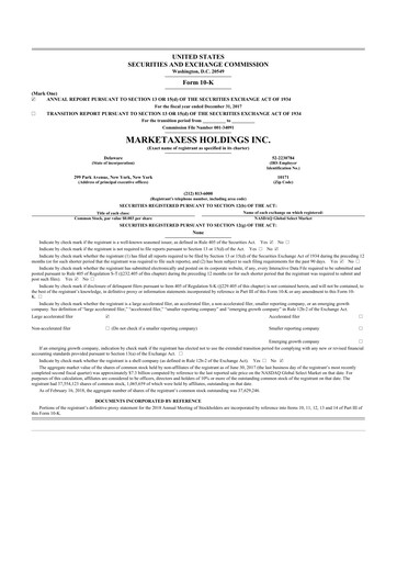 Thumbnail MarketAxess
 10-K Annual Report 2017