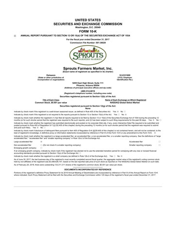 Thumbnail Sprouts Farmers Market 10-K Annual Report 2017